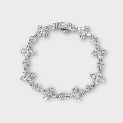 Cross Style Moissanite Bracelet