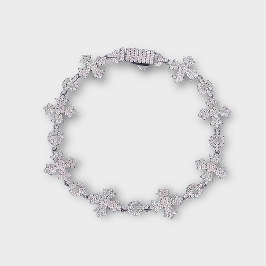 Cross Style Moissanite Bracelet
