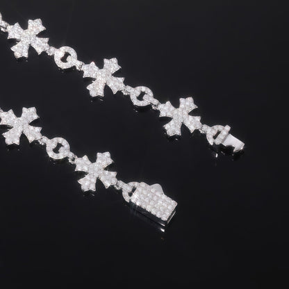 Cross Style Moissanite Bracelet