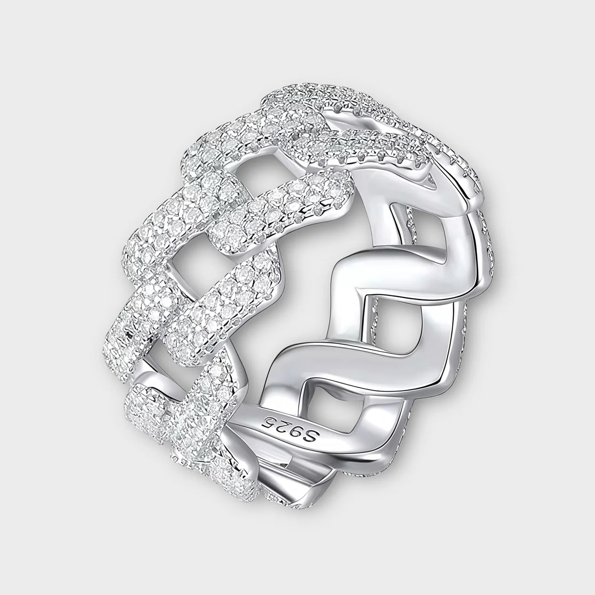 Moissanite Cuban Ring